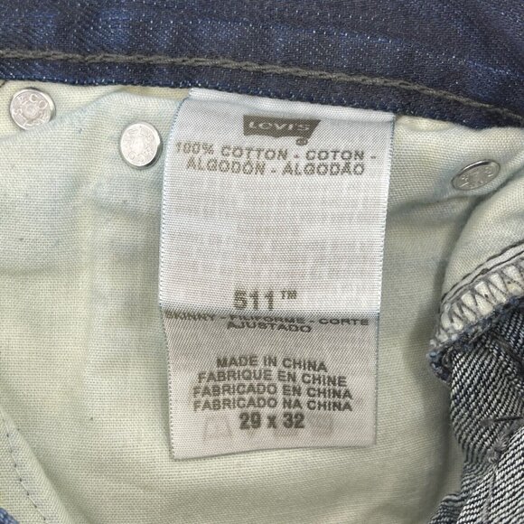 Levi Strauss & Co Men's Jeans 511 29" X 32" Denim Dark Wash Blue Modern Slim - Picture 10 of 12